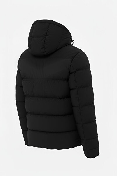 SİVAİST Pánský černý pánský outdoorový voděodolný zimní kabát s kapucí – kabát a kabát odolný proti větru a dešti