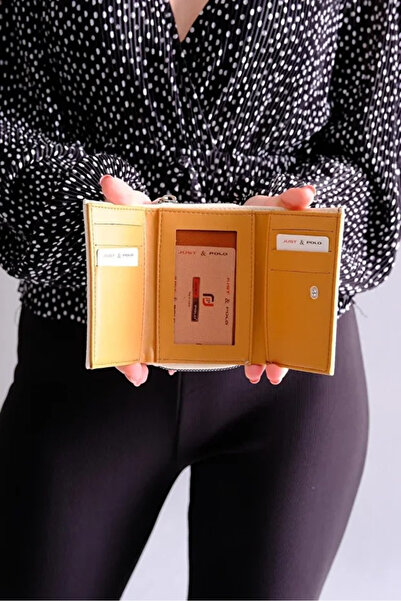 Just Polo Women's Stylish Wallet Shopper with 6 Card Slots, Zipper and Snap Closure