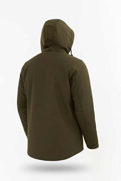 SİVAİST Men's Green Outdoor Water-Repellent Hooded Jacket – Windproof, Lightweight, and Durable