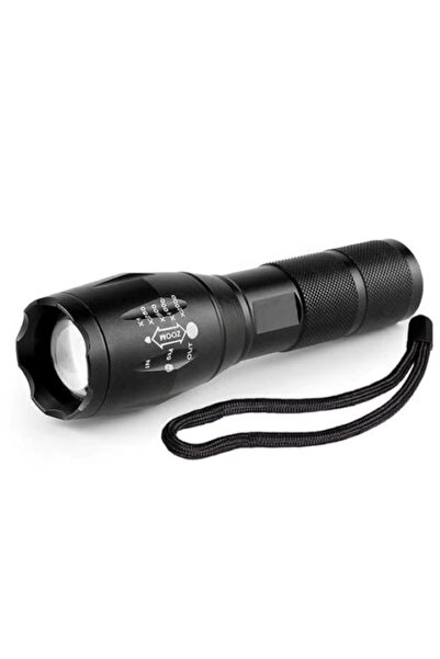 EMATTERIO Professional Tactical LED Flashlight, Adjustable Focus, 5 Modes, 900m, Water Resistant, Black