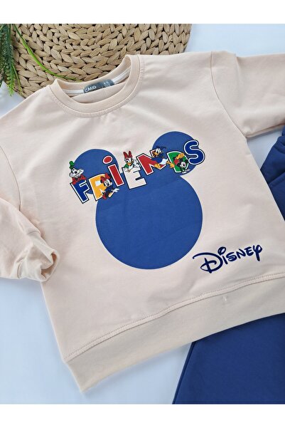 Butik Erkek Çocuk İkili Eşofman Takımı Mevsimlik 2 İplik Şardonsuz Baskılı