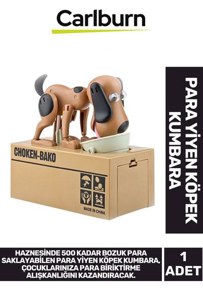 Carlburn Özel Üretim Dekoratif 500 Demir Para Kapasiteli Pilli Para Yiyen Köp...