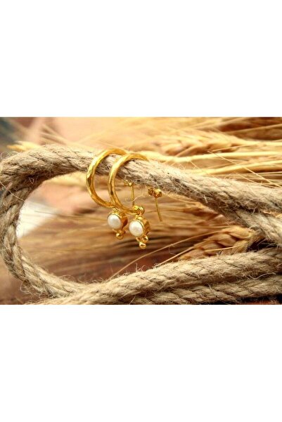 alpsilverart 925 Ayar Gümüş İnci Taşlı Küpe | El Yapımı Otantik Kadın Takı