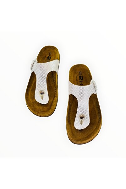 Rohde Papuci Dama Flip Flop Piele Naturala Alba Marimea 38