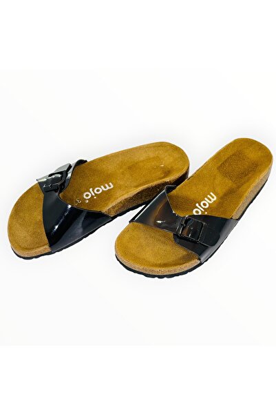 MOJO Papuci Dama MOJO, Piele Lacuita Neagra, Bareta Ajustabila, Marimea 39