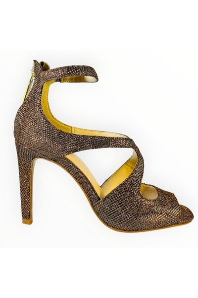 Karen Millen Women's High Heel Sandals - Copper Lurex - Gladiator Style