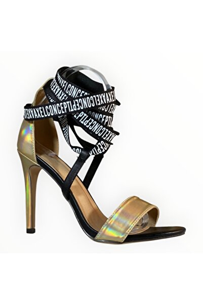 Axel Sandale cu toc înalt și legături, din piele, iridescente, mărimea 38 EU