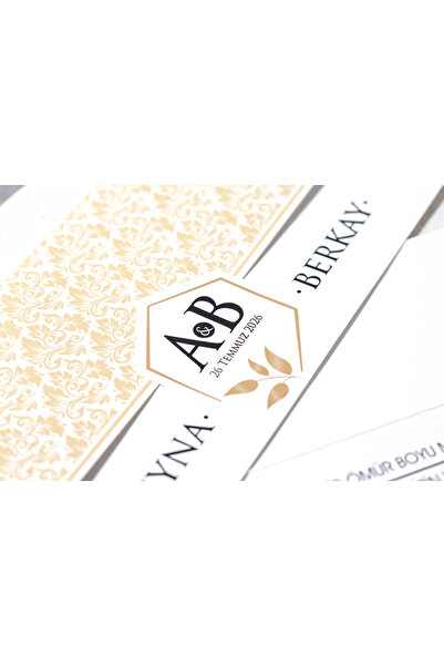 İKLİM DAVETİYE Düğün Davetiyesi / Nişan Davetiyesi / Nikah Davetiyesi / (50 Adet) Baskı Hariç 7017