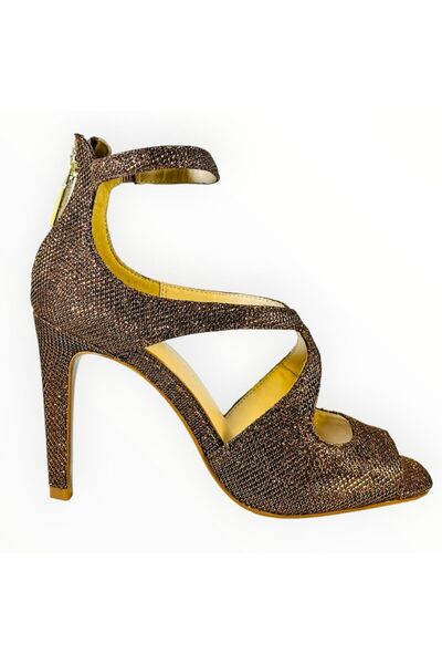 Karen Millen Women's High Heel Sandals - Copper Lurex - Gladiator Style
