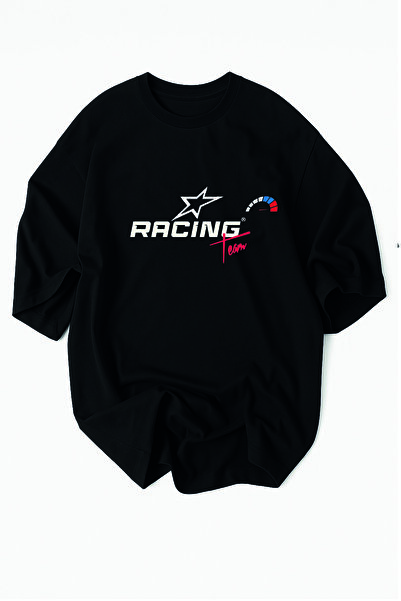 Racıng Team Tasarım Yeni Sezon Siyah T-shirt Tişört