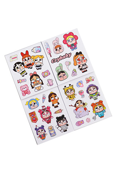 repro design Powerpuff Girls Crybaby Kawaii Mini Sticker Notebook Set of 2 150 Pieces Stickers Model as in Stock