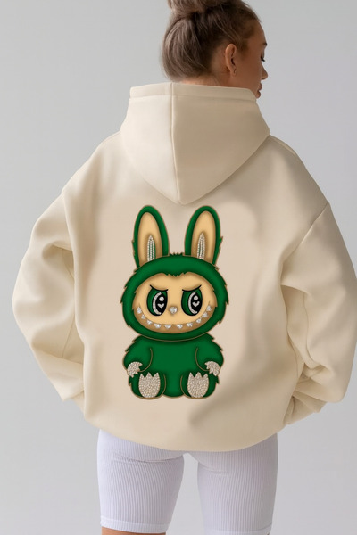 CLASSY.MODA Γυναικείο φούτερ με κουκούλα – Εκτύπωση κινουμένων σχεδίων στο πί...