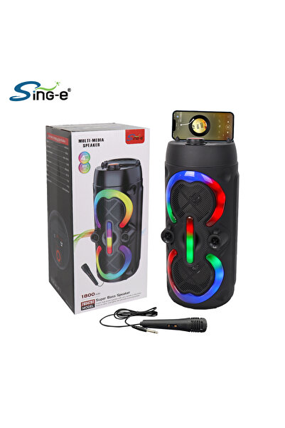 singe ZQS4292 Dual 4 inch Wireless BT 5.0 Outdoor Party Speaker Portable Music Player Rgb Color Lights