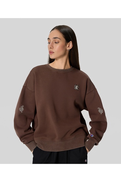 Champion Crewneck Sweatshirt Kahverengi Kadın Sweatshirt - 117442-MS563