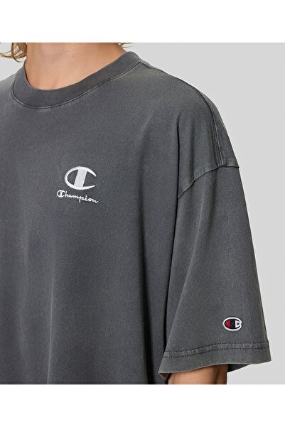 Champion Icons Plush Wash Crewneck T-Shirt Gray Men's T-Shirt - 221181-Vs517