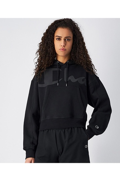 Champion سويت شيرت بغطاء للرأس من Urban Contemporary سويت شيرت نسائي أسود -118014-KK001