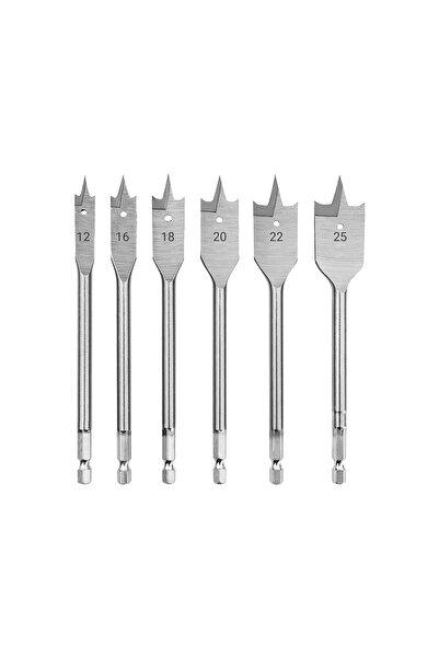 Rodex Flat Drill Bit For Wood, Rodex, 6 Pieces, Hardened 12-16-18-20-22-25Mm, Abtf001, 100
