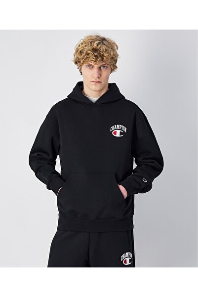 Champion Street Varsity Hooded Sweatshirt Siyah Erkek Sweatshirt - 221192-KK001