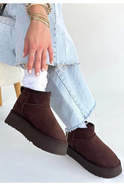 Işıltı kidss Linne brown suede boots