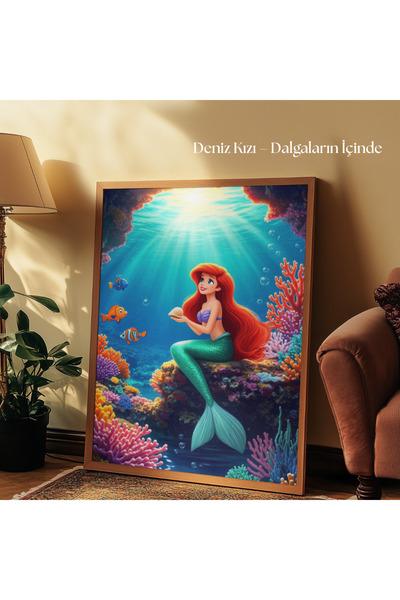 tuvart Sayılarla Boyama Seti Disney Prensesleri 35x50cm, Deniz Kızı – Dalgala...