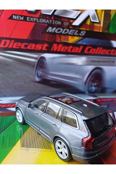 OYUNCAKSAHİLİ Volvo XC90 Diecast Metal 11.5cm Model 1.36 Koleksiyon Çekbırak Orjnal Wlly xc90 Volvo Kapıları Açılır Metalic Füme