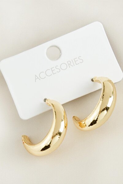 ZERO LAND Zengezur Crescent New Season Metal Earrings-Yellow