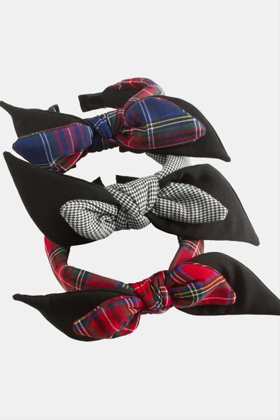 Ayena Moda Κορώνα με καρό σχέδιο και φιόγκο