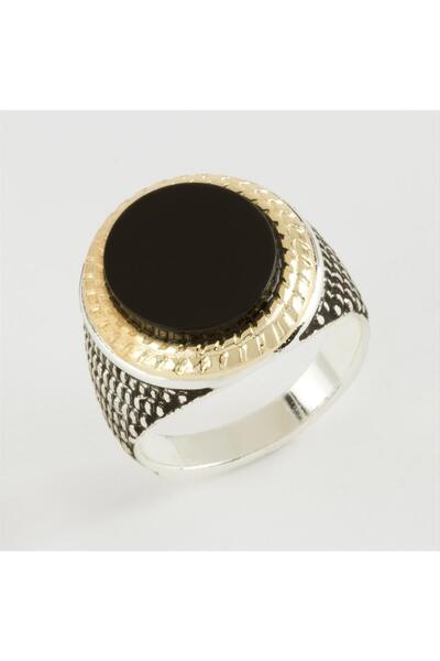 Marsilyan Round Metal Men's Ring Ilkel-Bjt940