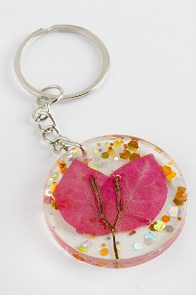 FREEDOM STOREE Ключодържател с епоксидна пластина с мотив бугенвилия