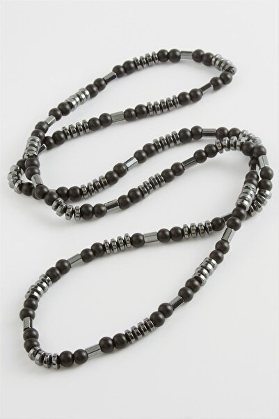 nolva Hematite Onix Natural Stone Necklace