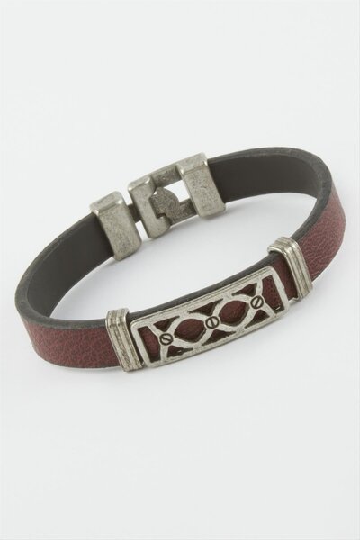 ZERO LAND سوار جلدي من إس بي تي آر إن إس إنفينيتي (94256)-لون بورجوندي