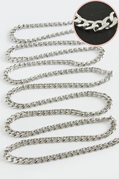 ZERO LAND Xmpdby 5mm Flat Silver Color Steel Chain 1 (210348) Meters-Silver Color