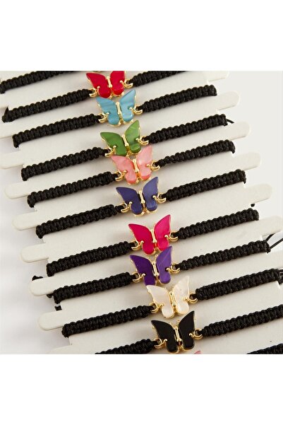 ZERO LAND سوار سيبتيم المجدول على شكل فراشة - أسود