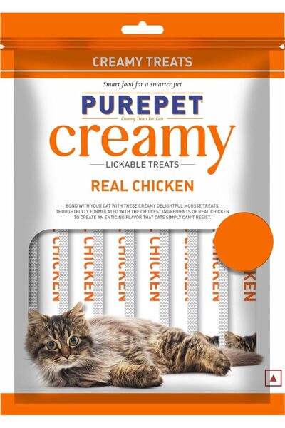 Pure Pet مكافآت القطط الكريمية القابلة لللعق من بيوربيت، دجاج حقيقي، 360 جم ​...