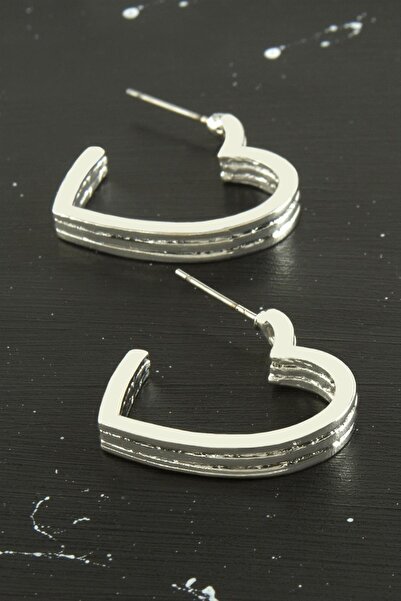 Marsilyan Heart Trend Metal Earrings Ilkel-Bjt940