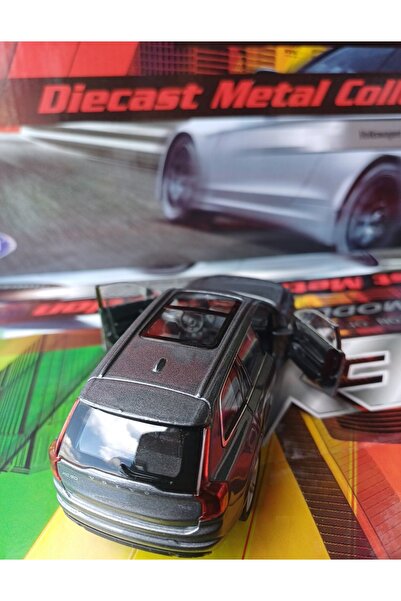 OYUNCAKSAHİLİ Volvo XC90 Diecast Metal 11.5cm Model 1.36 Koleksiyon Çekbırak Orjnal Wlly xc90 Volvo Kapıları Açılır Metalic Füme