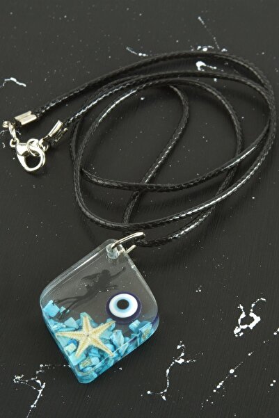 FREEDOM STOREE قلادة من الإيبوكسي على شكل نجم البحر الخماسي