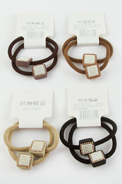 nolva Cataramă elastică pătrată cu perle 2 bucăți