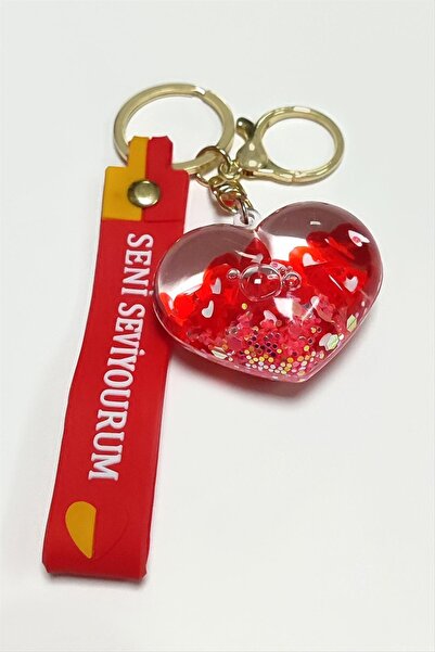 CT STONES Silicone Keychain with I Love You Written on It