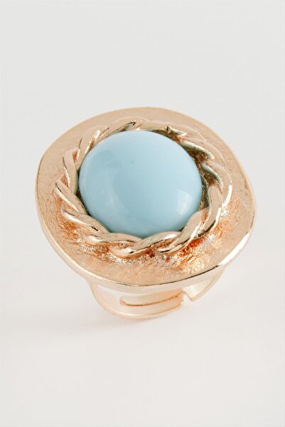 ZERO LAND Hn-Shop Oval Turquoise Stone Ring-Rose