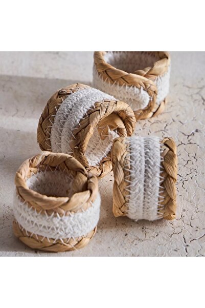 Generic مجموعة حلقات مناديل شاي المكونة من 4 قطع - 4 سم