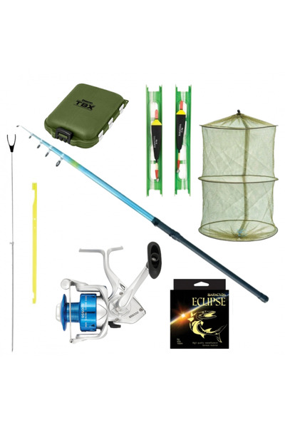 Baracuda set de pescuit, lansetă Bolognesa de 5 m, mulinetă nailon de 100 m, ...