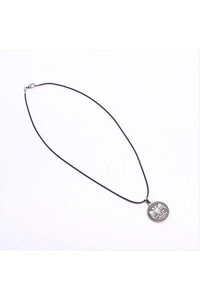Generic Brand Double Headed Eagle Figured Vinlex Leather Necklace with Zircon...