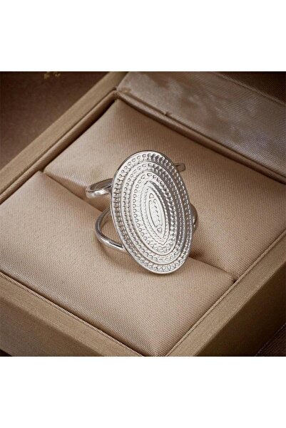 Pursehuit Inel culoare argintie, reglabil, din oțel inoxidabil, suflat cu aur...