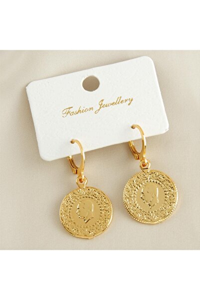 FREEDOM STOREE Çeyrek Altın Kaplama Küpe