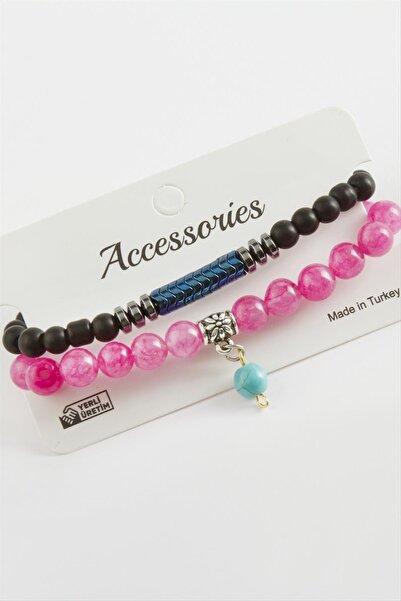 TakÇalıştır قطعتان من سوار الحجر الطبيعي من الهيماتيت سييت، سوار من الحجر الط...