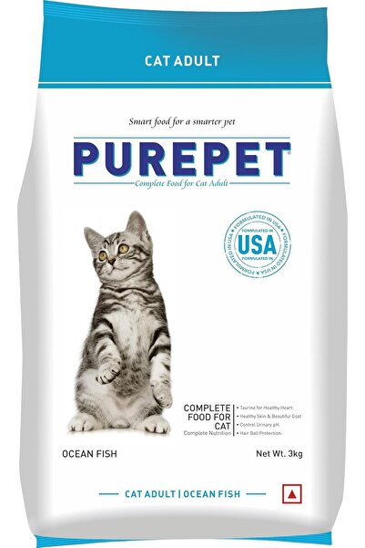 Pure Pet Purepet Adult Dry Cat Food, Ocean Fish, 3 Kg | Complete & Balanced Nutrition, Taurine For Healthy He