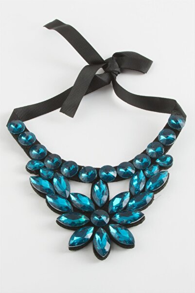 feryal زهرة حجر الراين قلادة العنق