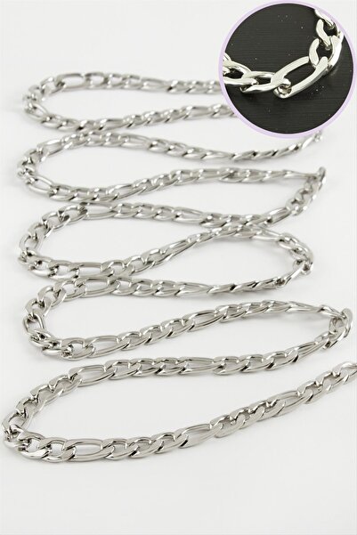 ZERO LAND Xmpdby 6mm Flat Silver Color Steel Chain 1 (210940) Meters-Silver Color