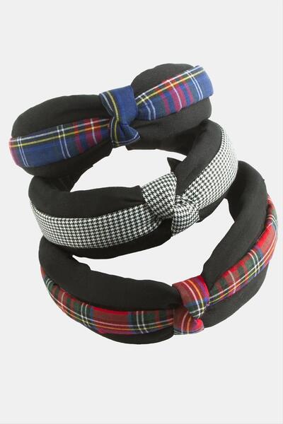 Okyanuss Accessories Κορώνα με καρό σχέδιο με φιόγκο